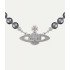 Колье Vivienne Westwood Mini Bas Relief Pearl choker (Dark Grey)